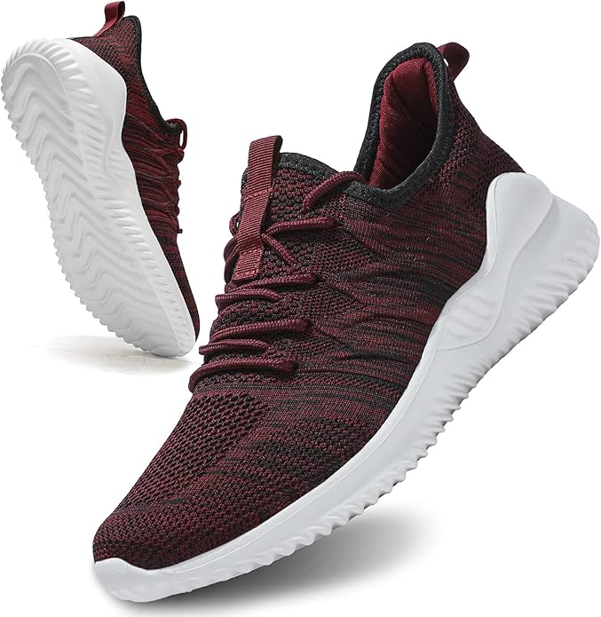 Mens Slip On Running Shoes Athletic Walking Trainers Lightweight Breathable Mesh Tennis Sneakers