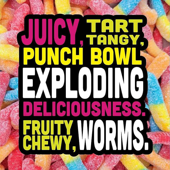 Trolli Sour Brite Crawlers, Candy, Fruit Punch, Sweet and Sour, Gummy Worms, 7.2 oz