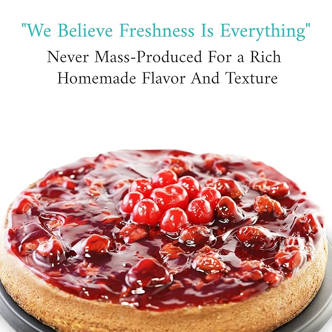 Andy Anand Sugar Free Chocolate Cherry Cheesecake, 9" with Real Truffles, Fresh & Diabetic Friendly, Made with 100% Real California Cream Cheese, No Preservatives (2.8 lbs)