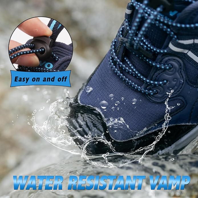 UOVO Boys Girls Hiking Shoes Kids Waterproof Running Trail Fashion Sneakers Breathable Lightweight Non-Slip Outdoor Walking Sports Shoe(Little/Big Kids)