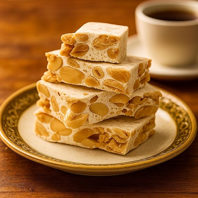 Andy Anand Chocolatier Sugar Free Roasted Almond Soft Nougat Brittle - Made in Europe Gluten Free Diabetic Friendly Nougat Candy, Unforgettable Flavor,Bite With Italian Nougat Brittle (7 Oz)