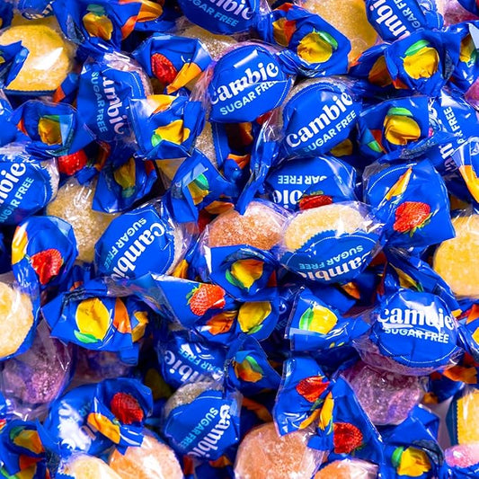 Cambie Sugar Free Gummies - 1 lb of Individually Wrapped Sugar Free Candy, Assorted Fruit Flavors, Diabetic Friendly, Keto, Low Carb, Vegan, Natural Flavors, Made in Italy