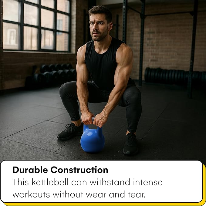 Kettlebell Kings Powder Coated Kettlebell Weights - 9-97 lb Strength Training Kettlebells for Men and Women - Hand Weights Workout Gym Equipment - Weights Set for Home Gym- New