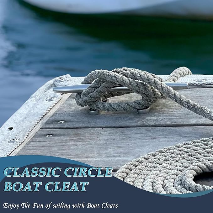 SHENGHUISS Boat Cleat 316 Stainless Steel Open Base Boat Dock Cleats（4"/5"/6"/8"/10"/12"） Silver/Gold for Boat, Dock, Kayaks, Nautical Decor ect