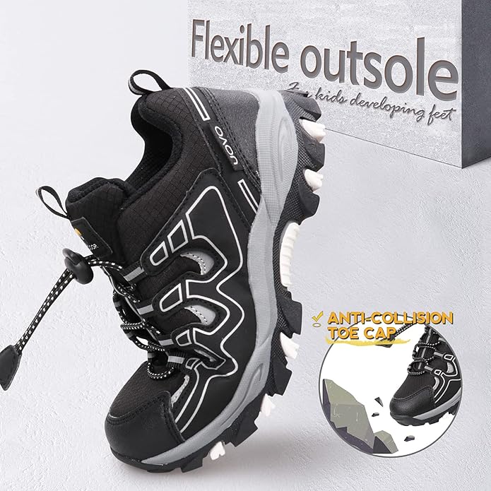 Boys Girls Hiking Trail Shoes Waterproof Slip Resistant Outdoor Trekking Walking Running Sneakers(Little/Big Kids)