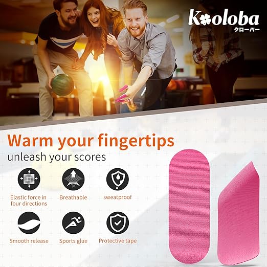 Bowling Tape Bowling Thumb Tape - Sweatproof, Pre Cut, Multiple Colors 100pcs (Hot Pink)
