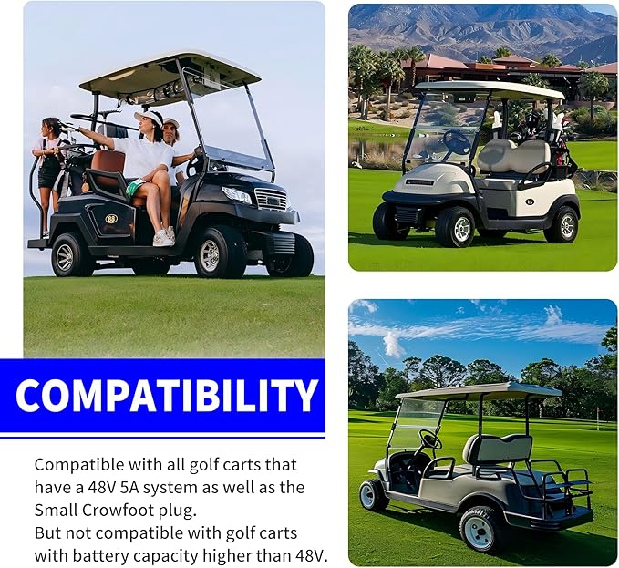 36V 5A Smart Golf Cart Battery Charger for Lead-Acid Batteries with EZGO-TXT Plug - 4-Stage Charging Technology, Fast & Safe Charging