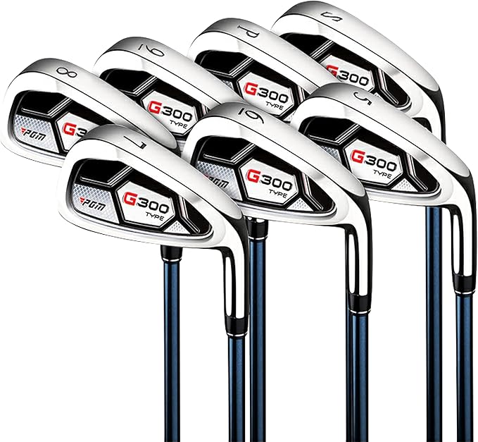 PGM Men's G Type Complete Golf Club Set - Titanium #1 Driver, Draw-Biased Hybrid, High-Strength Iron Set, High Forgiveness Putter, with Stand Bag