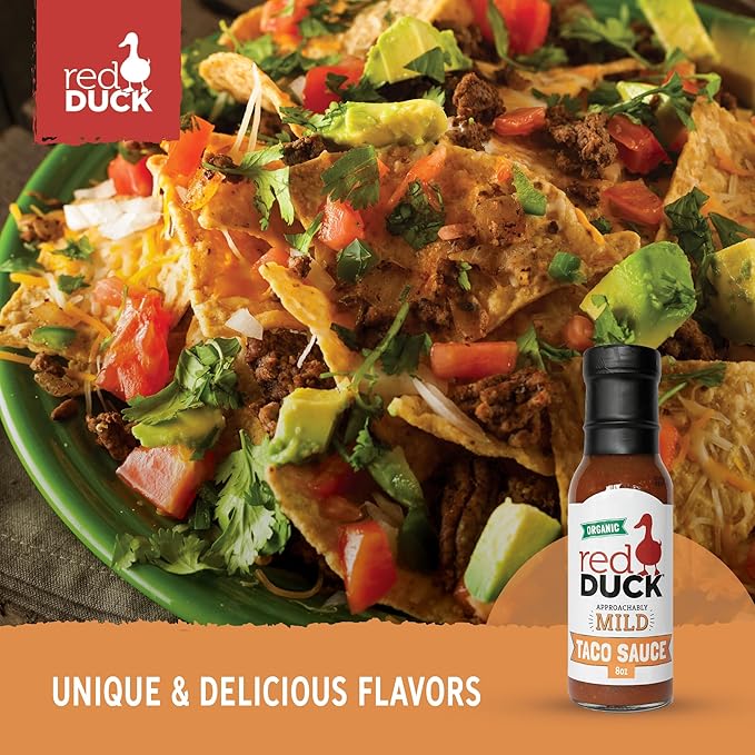 Red Duck Approachably Mild Organic Taco Sauce - Gluten-Free, Vegan, 8 ounces