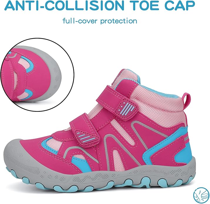 Mishansha Kids Water Resistant Hiking Boots, Boys Girls Anti Collision Anti-Skid Athletic Outdoor Adventure Trekking Shoes