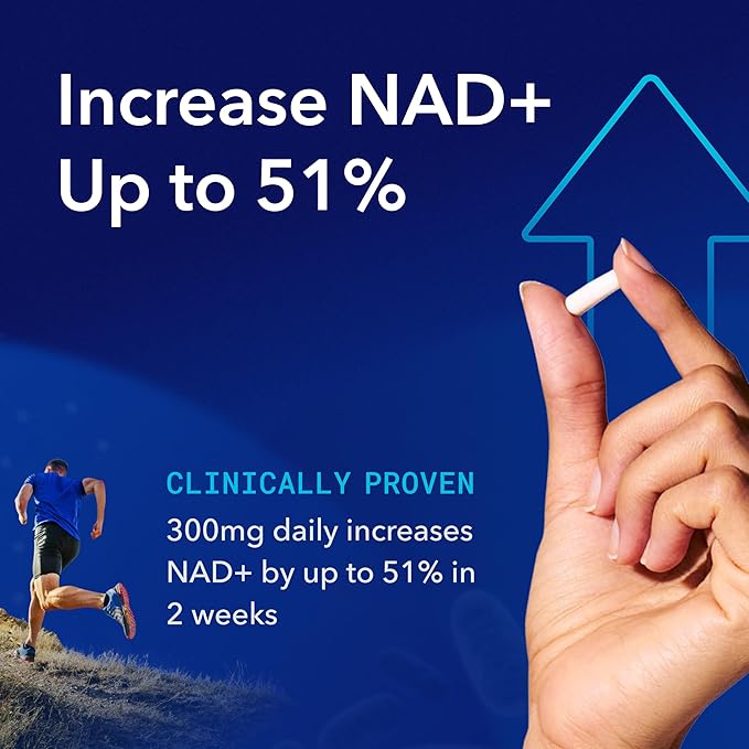 TRU NIAGEN Patented NAD Supplement for Anti Aging and Cell Regeneration, 300mg Niagen, 30 Servings | Supports Cellular Energy, Brain, Muscle | Nicotinamide Riboside (NR) Take 1 Daily | 2 Bottles