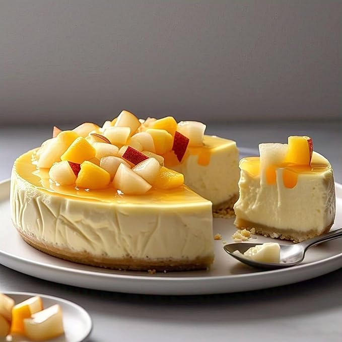 Andy Anand Sugar Free Tropical Fruit Cheesecake 9", Diabetic Friendly, Delicious, Made With Real California Cream Cheese No Added-Sugar, No Preservatives Cheesecake, Perfect for Family Desserts (2 lb)