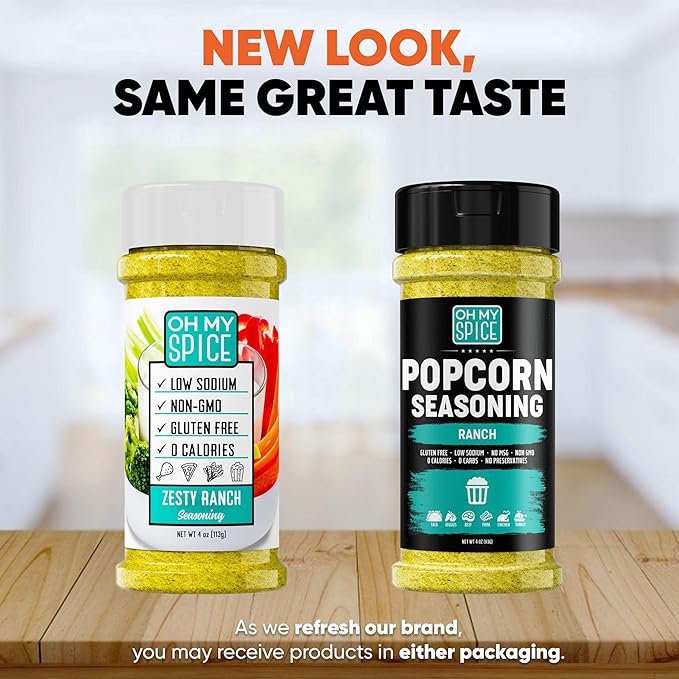 Popcorn Seasoning Ranch Seasoning Powder Mix - Gluten Free & Low Sodium Popcorn Flavoring Seasonings Ranch Powder Flavor. Healthy Movie Theater Dry Pop Corn Toppings. Pop Corn Salt Seasonings. 4oz