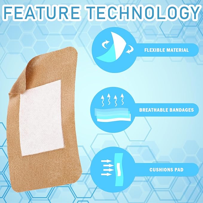 Sinmoe 600 Pcs Large Bandages Bulk Big Flexible Adhesive Wound Care Fabric Bandages for Care and Protect Wounds, 2 x 4 Inch