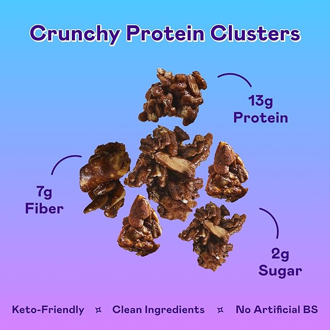 Magic Spoon Protein Granola - High Protein Granola, Keto Friendly, Low Sugar, Grain Free, Healthy Breakfast or Quick Snack (3 bags of Dark Chocolate Almond)