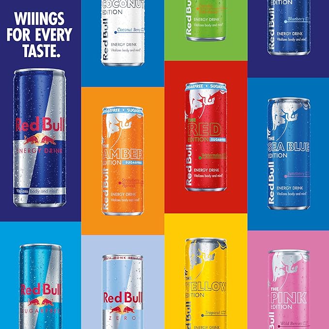 Red Bull Sea Blue Edition Energy Drink, Juneberry, with 114mg Caffeine plus Taurine & B Vitamins, 12 Fl Oz, Pack of 4 Cans