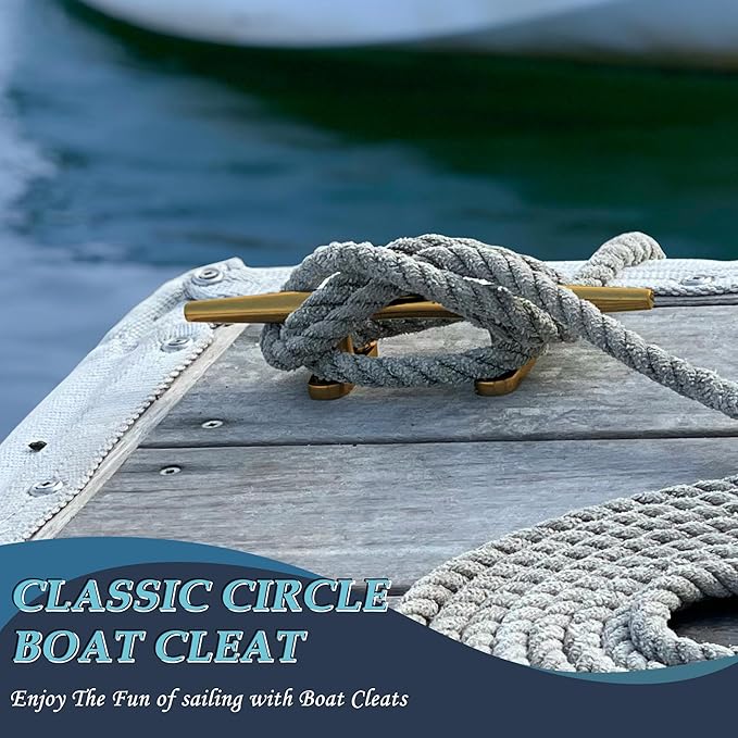 SHENGHUISS Boat Cleat 316 Stainless Steel Open Base Boat Dock Cleats（4"/5"/6"/8"/10"/12"） Silver/Gold for Boat, Dock, Kayaks, Nautical Decor ect
