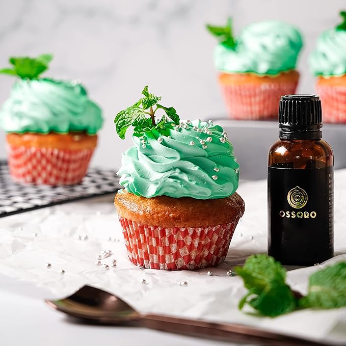 Ossoro Peppermint OS Flavour with 100% Vegetarian (1 Oz) | Food Flavoring | No Sugar Added, Non-GMO, Gluten-Free Flavors | Used to Make Cakes, Snacks, Ice creams, Candies, Baking & More