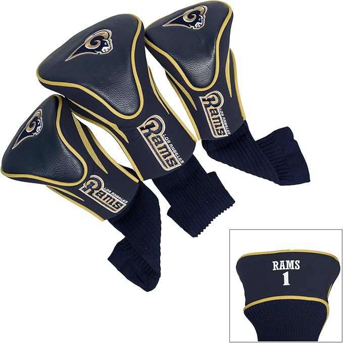 Team Golf NFL Numbered 1, 3, & X, Fits Oversized Drivers, Utility, Rescue & Fairway Clubs, Velour Lined for Extra Club Protection