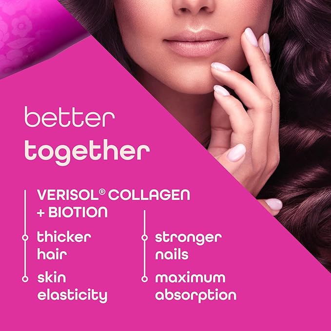 Zena Nutrition Liquid Collagen Peptides and Biotin, 2500mg Verisol Bioactive Collagen Peptides, 5000mcg Biotin, Hair, Skin, Nail Supplement for Women and Men, Mixed Berry, 60 Servings, 20.3 fl oz