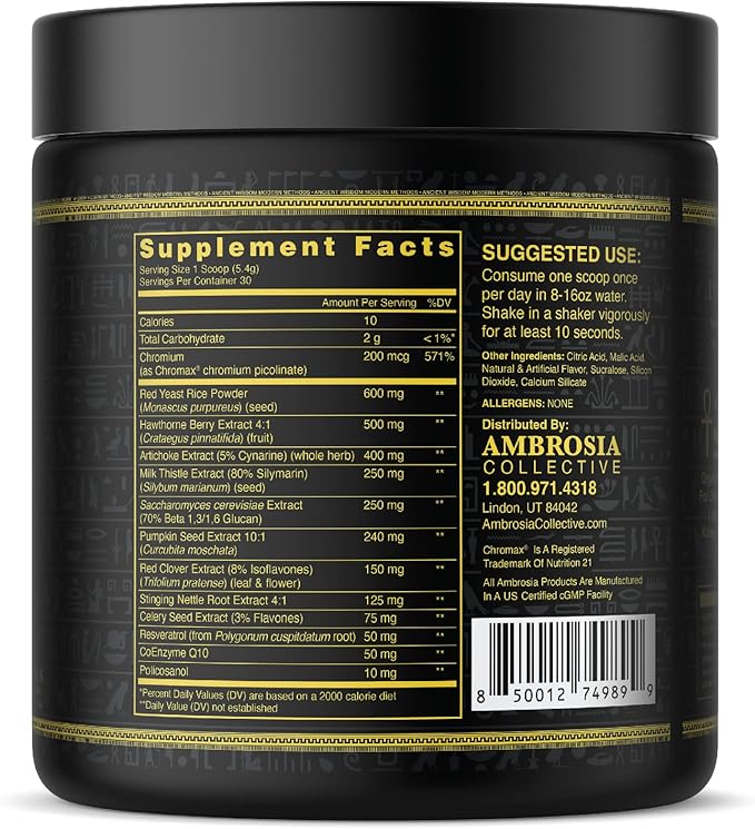 Ambrosia Nektar - Superfood Powder | Complete Health Supplement | Organ Support - Liver, Kidney Health | 30 Servings (Sour Gummy Candy)