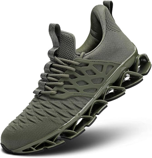 Men's Slip on Walking Running Shoes Blade Tennis Casual Fashion Sneakers Comfort Non Slip Work Sport Athletic Trainer