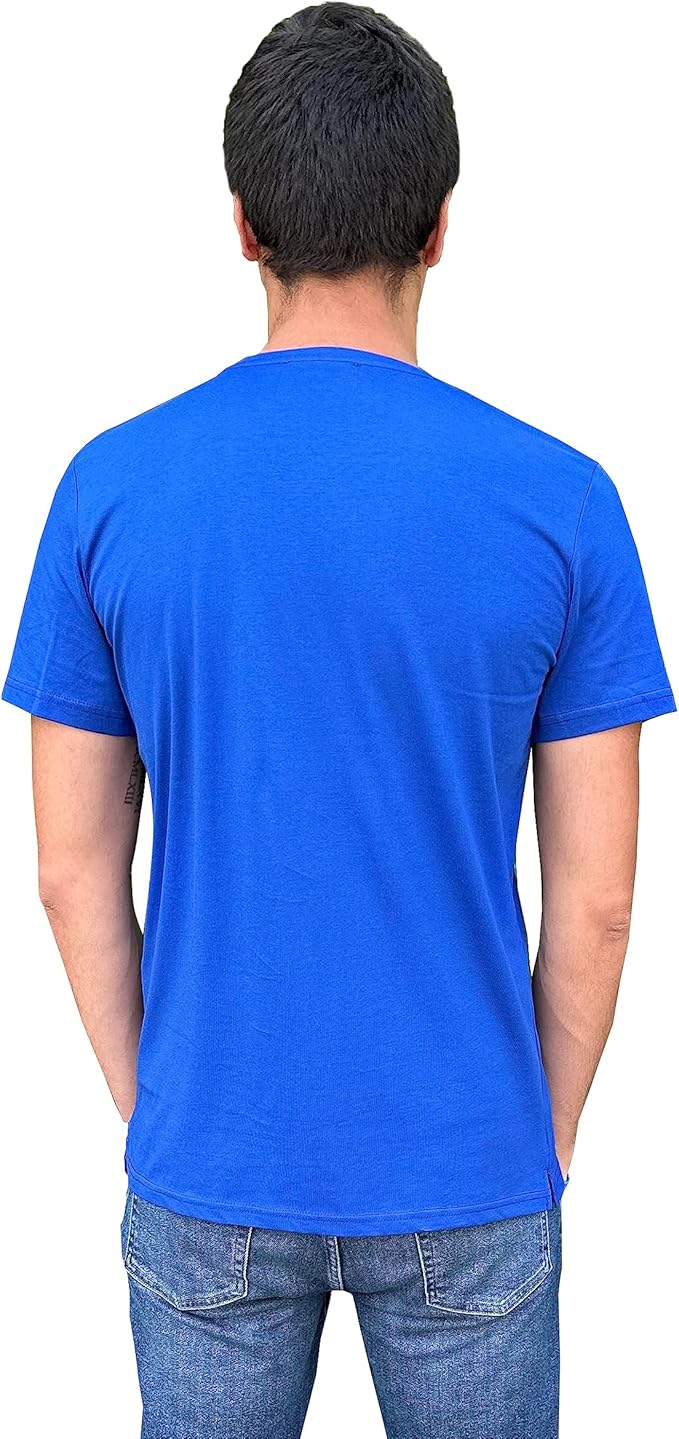 Men's Short Sleeve Crewneck T-Shirt 100% Cotton - Classic Colors - Breathable Mesh Fabric - Ideal for Sports & Everyday Wear