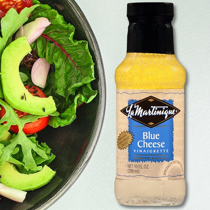 La Martinique Blue Cheese Vinaigrette Dressing 10 Ounce Bottle (Pack of 2)
