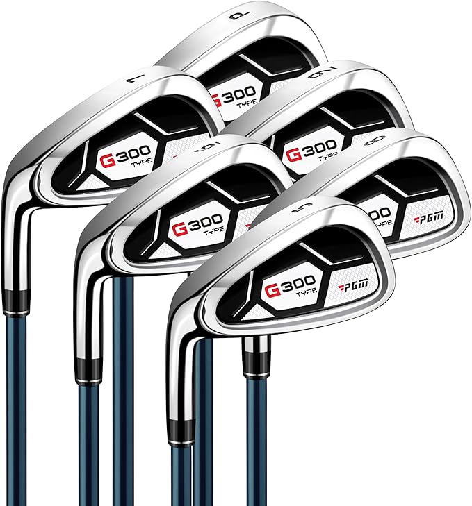 PGM Men's G Type Complete Golf Club Set - Titanium #1 Driver, Draw-Biased Hybrid, High-Strength Iron Set, High Forgiveness Putter, with Stand Bag