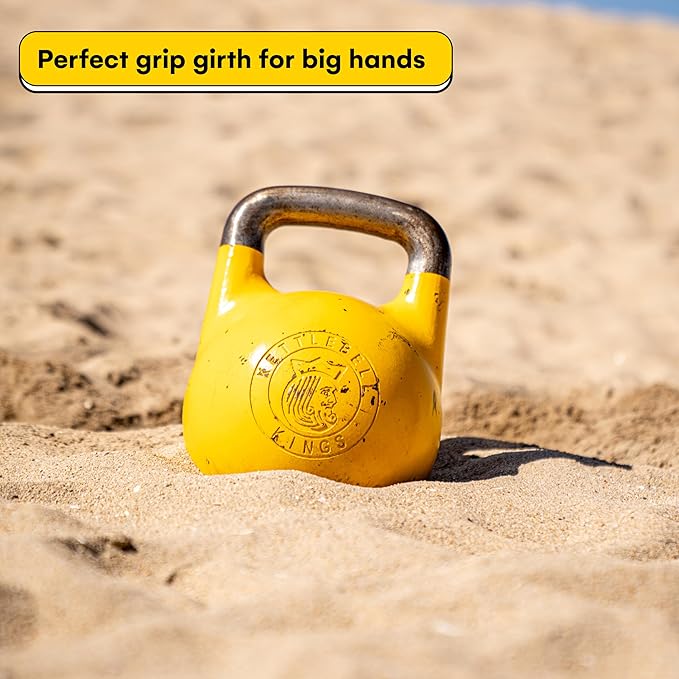 Kettlebell Kings Competition Kettlebells Weight (33mm handle) 4-32 KG | Hand weights Workout Gym Equipment & Strength training sets for Women & Men | Weights set for Home Gym