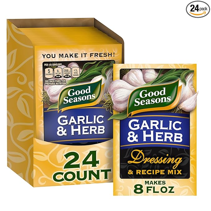 Good Seasons Garlic & Herb Salad Dressing & Recipe Mix (0.75 oz Envelopes, Pack of 24)