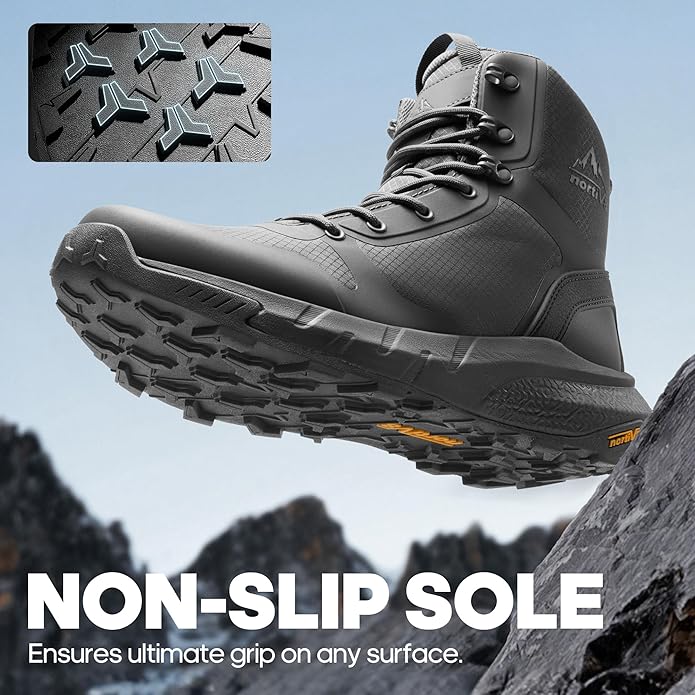 NORTIV 8 Men's Military Tactical Boot Lightweight Comfortable Boots for Work All Day Side Zipper Motorcycle Combat Hiking Boots Metrostrike(8-9 Inches)