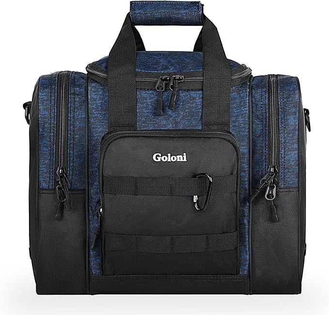 Goloni Bowling Ball Bag for Singer Ball with Padded Ball Holder, 2 Pockets fit Bowling Shoes Up to Mens Size 14 and Accessories