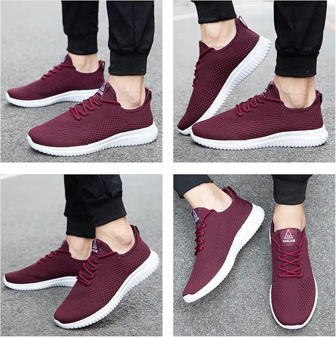 VAMJAM Men's Running Shoes Ultra Lightweight Breathable Walking Shoes Non Slip Athletic Fashion Sneakers Mesh Workout Casual Sports Shoes