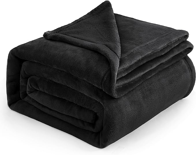 Bedsure Fleece Blanket California King Size Black - Lightweight Plush Fuzzy Cozy Soft Bed Blankets, 102x96 inches