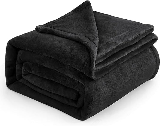 Bedsure Fleece Blanket California King Size Black - Lightweight Plush Fuzzy Cozy Soft Bed Blankets, 102x96 inches