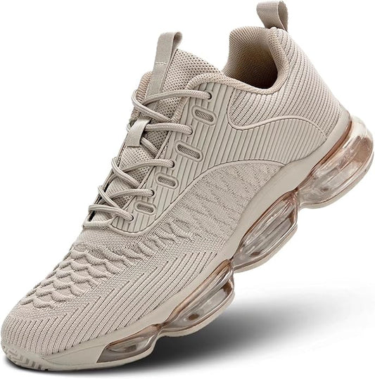 Mens Running Shoes Air Low Top Comfort Walking Lace Up Sneakers Breathable Fashion Tennis Sport Gym Fitness Cross Trainers