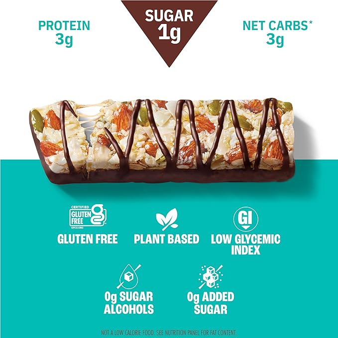 Munk Pack Nut and Seed Snack Bar 3g Protein 1g Sugar 3g Net Carbs Low Sugar Keto and Gluten Free Snack for Adults and Kids Coconut Almond Dark Chocolate 492 oz 12 Pack