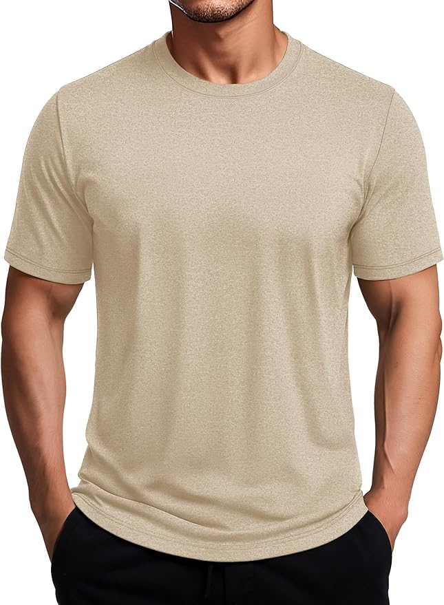 MAGCOMSEN Men's Dry Fit Workout Shirts Short Sleeve Tee Shirts Moisture Wicking Athletic Running Performence Tshirts