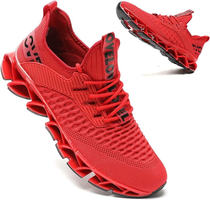 Vooncosir Men's Fashion Sneakers Breathable Mesh Running Shoes Blade Non Slip Soft Sole Casual Athletic Walking Shoes