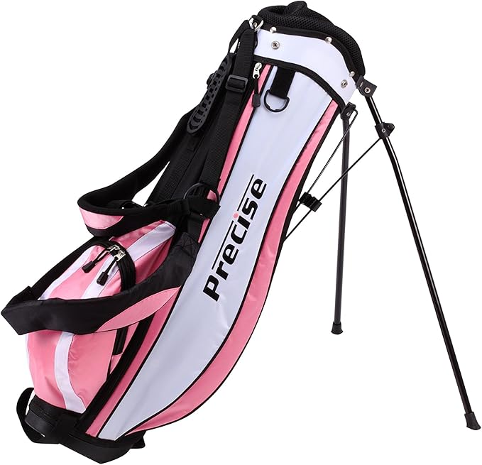 Precise X7 Kids Golf Clubs Set for Ages 3-5, 6-8, 9-12 | Right/Left Hand Girls & Boys Golf Clubs with Lightweight Graphite Shafts, Hybrid & Stand Bag