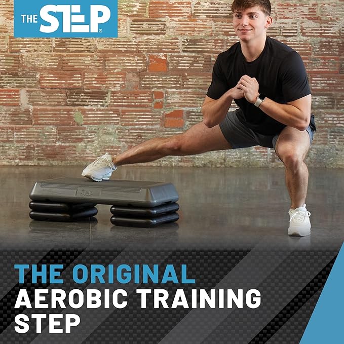 Freestyle STEP Exercise Step Platform, Circuit Size Stepper for Exercise at Home with 2 Risers