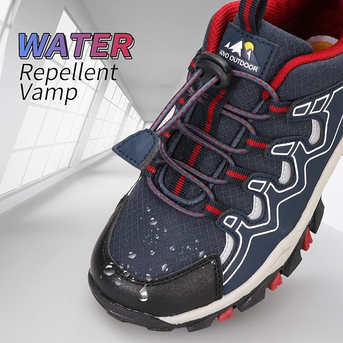 Boys Girls Hiking Trail Shoes Waterproof Slip Resistant Outdoor Trekking Walking Running Sneakers(Little/Big Kids)