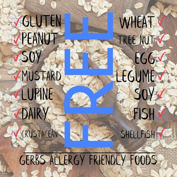 Gerbs Gluten-Free Traditional Rolled Oats 4 lbs. | Carefully Sourced, Premium Grade, Resealable Bag | Hearty Texture, Ideal for Baking & Breakfast | Top 14 Allergen-Free
