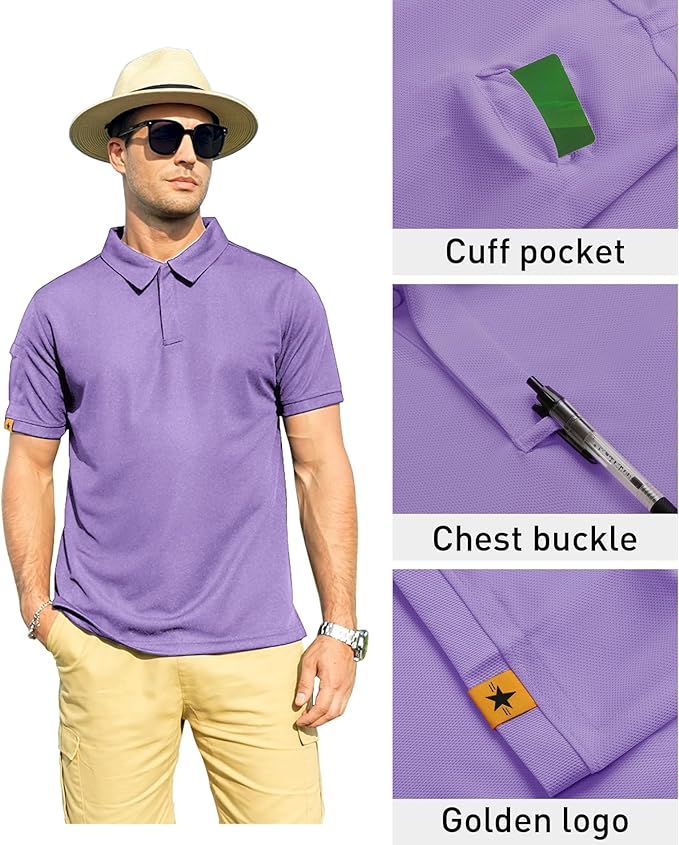 ZITY Mens Polo Shirt Short Sleeve Sports Tactical T-Shirt Athletic Golf Polos Daily Casual Stylish Collared Shirts for Men