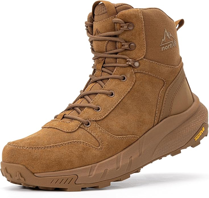 NORTIV 8 Men's Military Tactical Boot Lightweight Comfortable Boots for Work All Day Side Zipper Motorcycle Combat Hiking Boots Metrostrike(8-9 Inches)