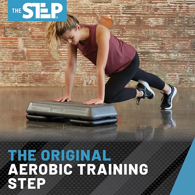 Freestyle STEP Exercise Step Platform, Circuit Size Stepper for Exercise at Home with 2 Risers