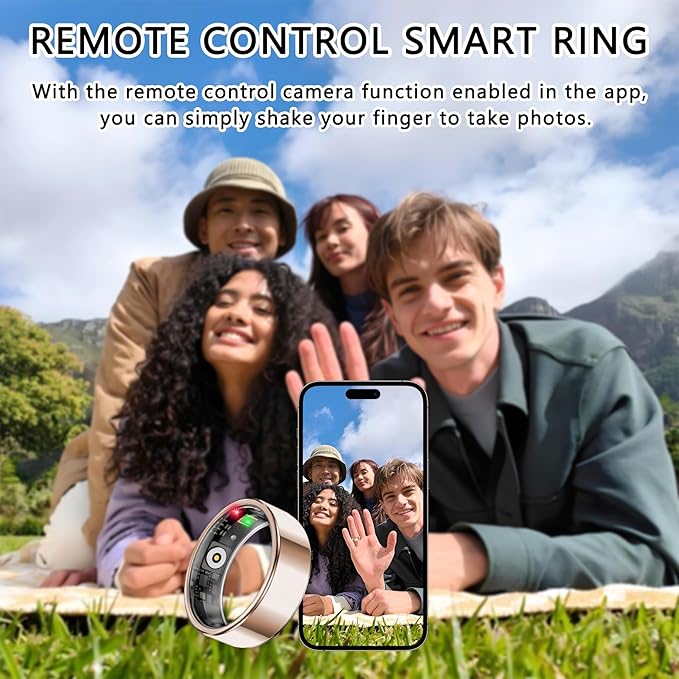 Smart Ring for Women Men, Sleep Tracker Ring, Waterproof Fitness Tracker Health Rings with Heart Rate Monitoring,Blood Oxygen,Stress Distance Calories Steps Tracking,No Subscription Fee(Rose Gold,#12)
