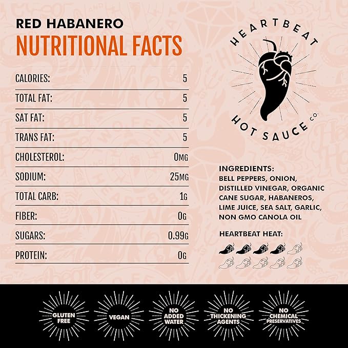 Heartbeat Hot Sauce Co. | Red Habanero, 6 oz.