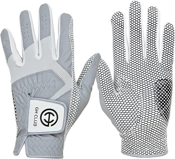 Men's Polyurethane Non-Slip Synthetic Leather Golf Gloves Two Left Hand Gloves Two Pack